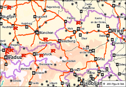 Type-R Club-Mitgliederverteilung in �sterreich